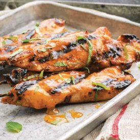 Moroccan-Spiced Chicken Skewers with Apricot Glaze Image